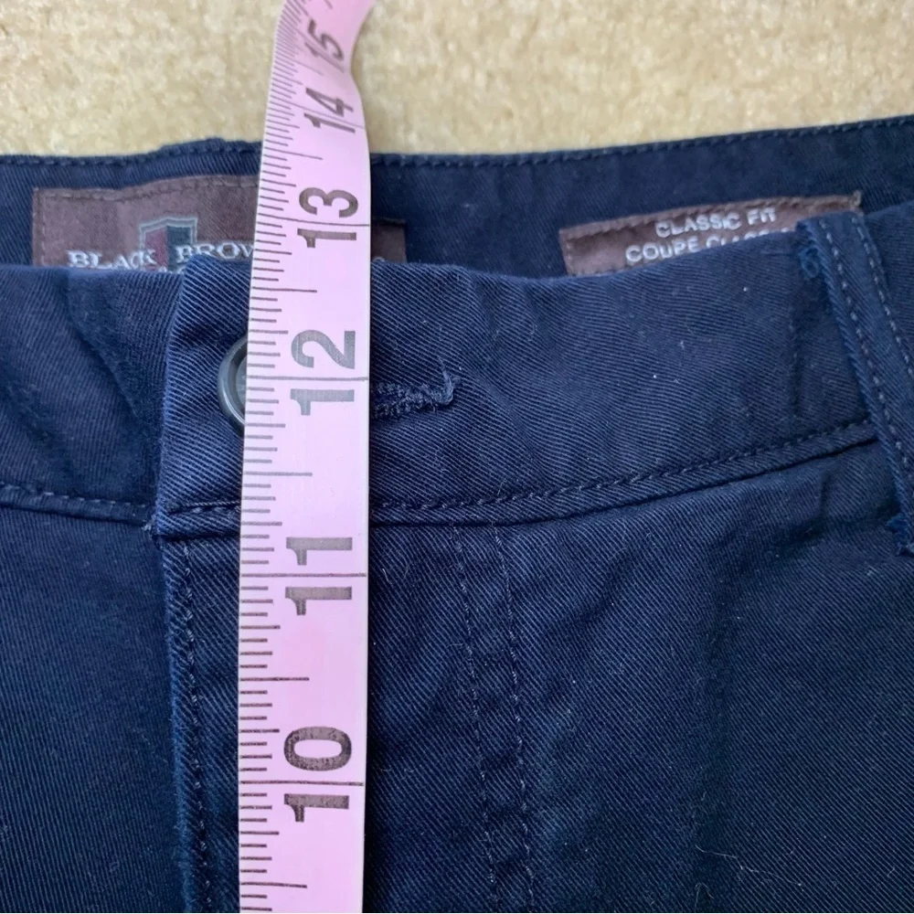 Black Brown 1826 Navy Flat Front Chino Short- 38 - Picture 14 of 15